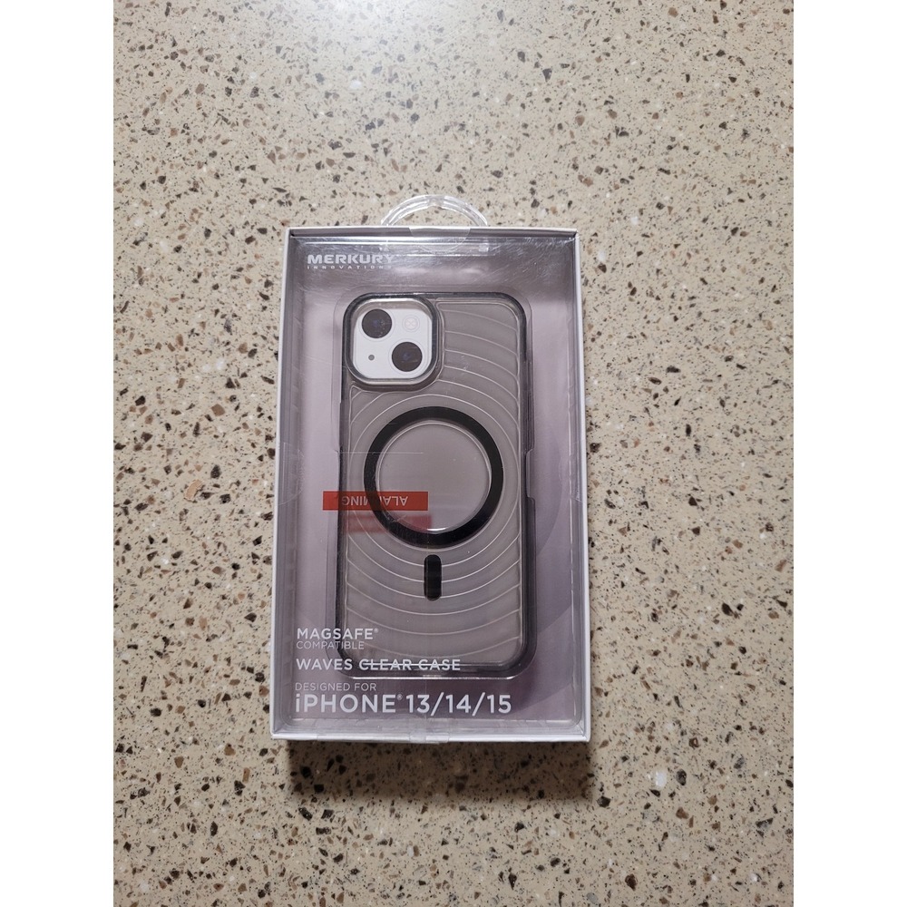 Merkury Innovations iPhone 13/14/15 Black Gray Clear Magsafe Cellphone Case
